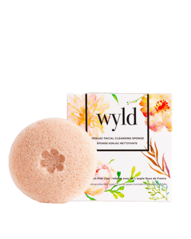100% biodegradable, Eco Certified, Konjac sponge infused with French Pink Clay, Organic Rose Hip, Chamomile, and Rose petals, this gently exfoliating sponge leaves skin feeling soft, smooth and radiant. Suitable for all skin types. Purifies the skin with gentle, natural, soothing ingredients. Natural, vegan, cruelty-free, great for dry, sensitive skin. Improves texture and radiance