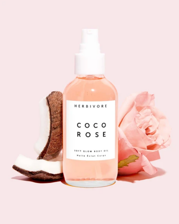Ultra moisturizing and softly scented, Coco Rose Body Oil is a nourishing blend of virgin coconut oil, vegan squalane, and rose that leaves skin feeling silky-smooth with a soft, diffused glow.