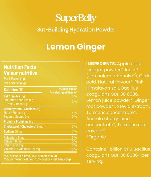 Superbelly Hydration & Gut Mix, Lemon Ginger