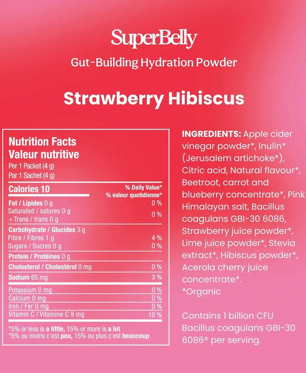 Superbelly Hydration & Gut Mix, Strawberry Hibiscus