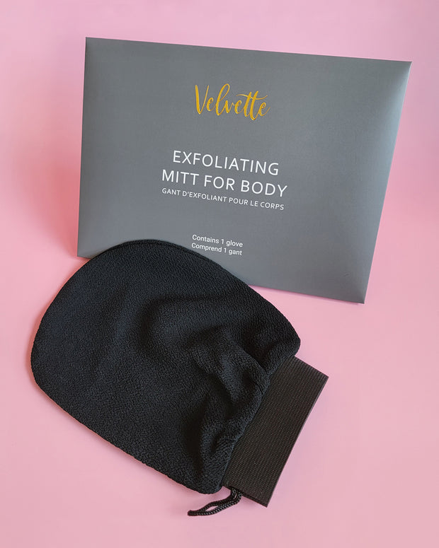 Lift away dead skin with Exfoliating Mitt for Body!  Unclog pores, remove tan lines, and scrub off dry flakes to uncover soft, supple, glowing skin!