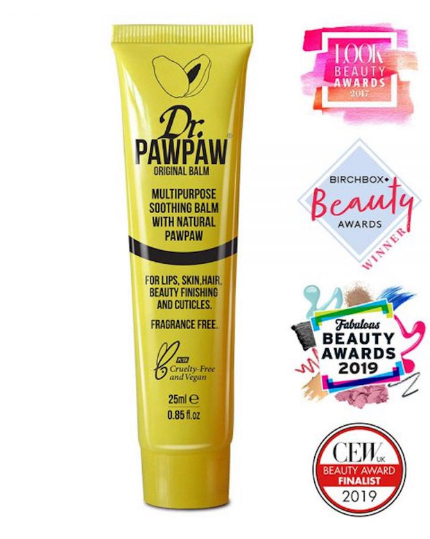 Dr.PAWPAW Original Balm (The iconic yellow one!) Award-winning multi-tasking balm is packed full of pawpaw, aloe vera and olive oil.  LONG LASTING RESULTS FOR SKIN AND HAIR Hydrate.Nourish.Soften.Soothe.Protect.Heal. 