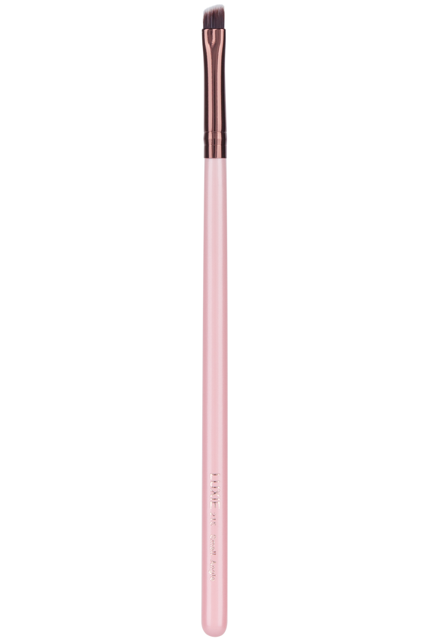 Vegan, cruelty-free!  The pink and rose gold small angled brush is a Luxie favorite. With soft synthetic bristles, this cruelty-free makeup brush supports vegan beauty. Compact density of the eyeliner brush allows for precision and accuracy. A must-have in every makeup brush collection.