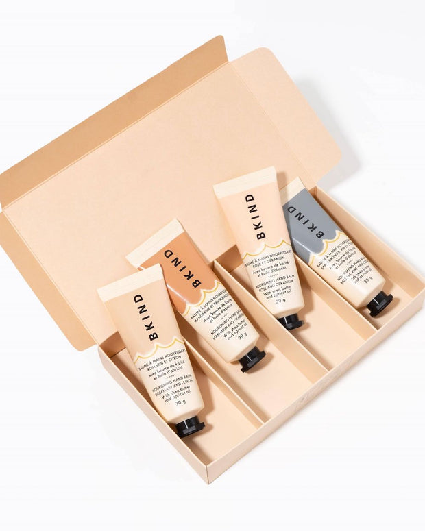 All natural and vegan nourishing therapy for your irritated skin. BKind hand balm is perfect to calm the dry skin areas of your hands, that are constantly exposed to external damage. Made from a mix of deeply nourishing ingredients, this hand balm moisturizes, soothes, repairs, and promotes tissue healing. Powerful natural ingredients come together as a winning formula to keep your hands soft, young and protected. 