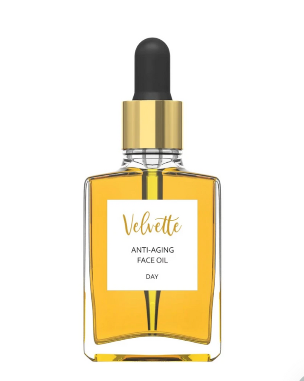Velvette Anti-Aging Face Oil (Day) is our most luxurious daytime moisturizer. Containing ingredients like organic cranberry seed oil and edelweiss extract, this anti-oxidant rich formula reduces the appearance of aging and replenishes the skin’s moisture barrier.