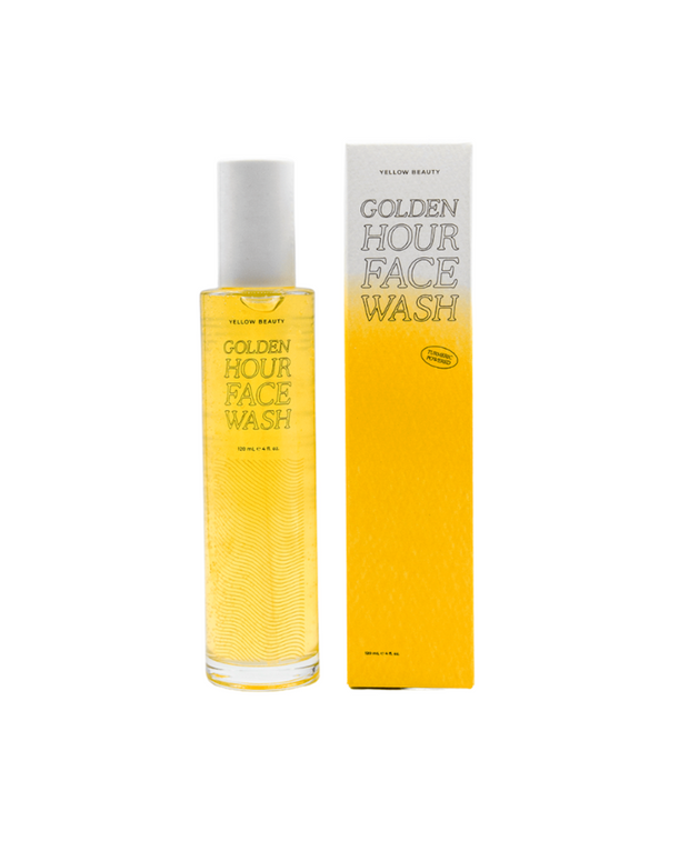Gentle and natural water-based cleanser hydrates, soothes, and refreshes without irritating your skin’s delicate pH-balance.| Yellow Beauty Golden Hour Face Wash-Calming & Anti-Inflammatory