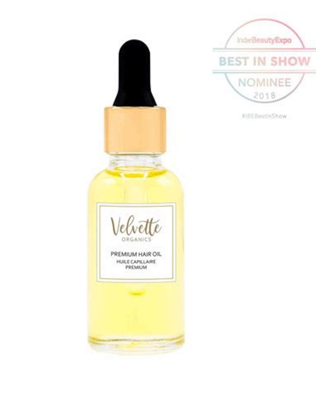 All Natural and Organic Velvette Premium Hair Oil, is perfect for protecting hair from elemental damage. This unique blend of five organic oils will boost your hair with nutrients and help each strand retain moisture, so every day becomes a good hair day! 