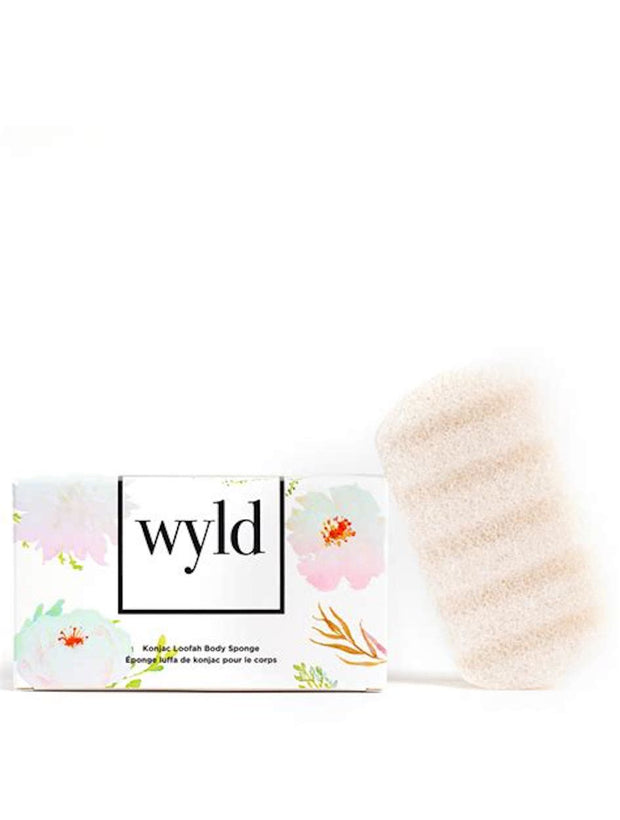 Body exfoliating cleansing sponge made from 100% natural Konjac & Loofah. 